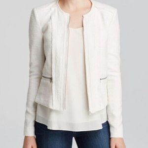 REBECCA TAYLOR White Zip Up Blazer